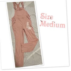 Pink Overalls with Bunny Design